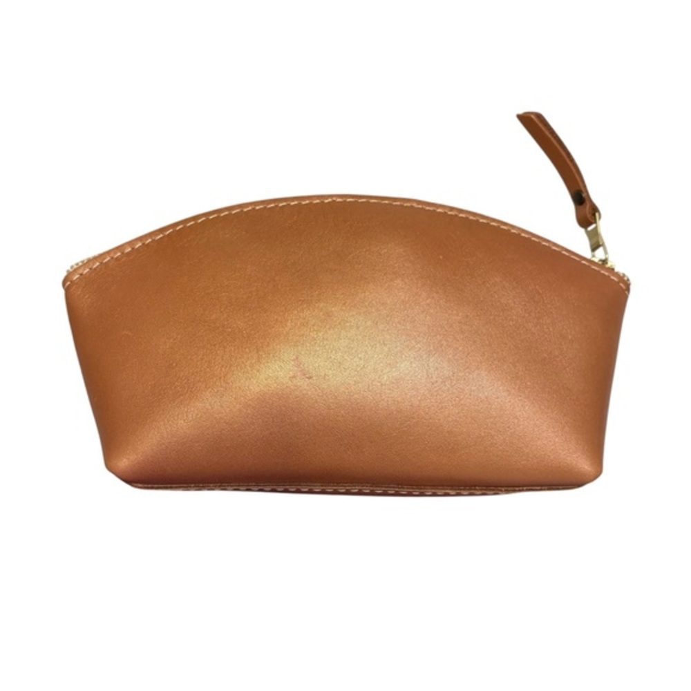 Portland leather gold bronze Leather Clutch cosmetic bag
